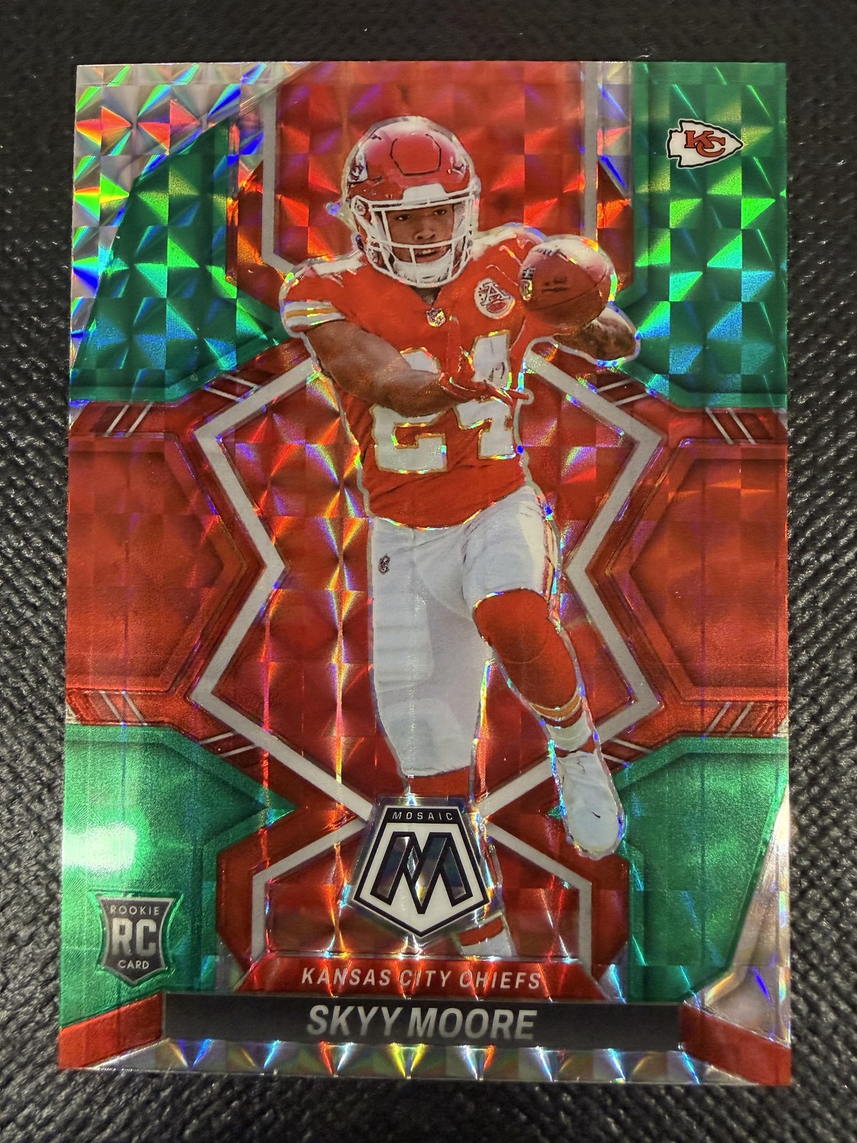 2022 Panini Mosaic #319 Skyy Moore Mosaic Green Kansas City Chiefs Rookie