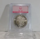 PINK RIBBON LABEL!  1880-S  MORGAN Silver Dollar, PCGS MS-64!