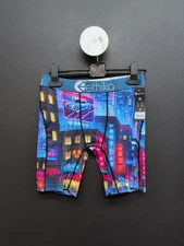 Ethika Neon City Print Mid Thigh Length Mid Rise Men's Boxer Briefs XL Multi