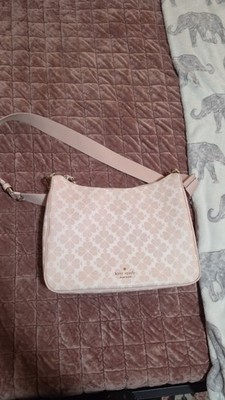 kate spade new york Pink Floral Crossbody Bag, Zip Closure, Detachable Strap