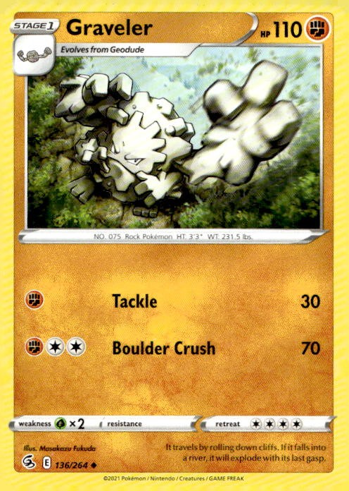 Graveler 136/264 Uncommon Fusion Strike Pokemon Lightly Played