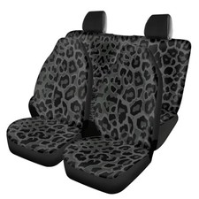 Print Car Seat Covers Vehicle Front Seat And Rear Bench Split Black Leopard
