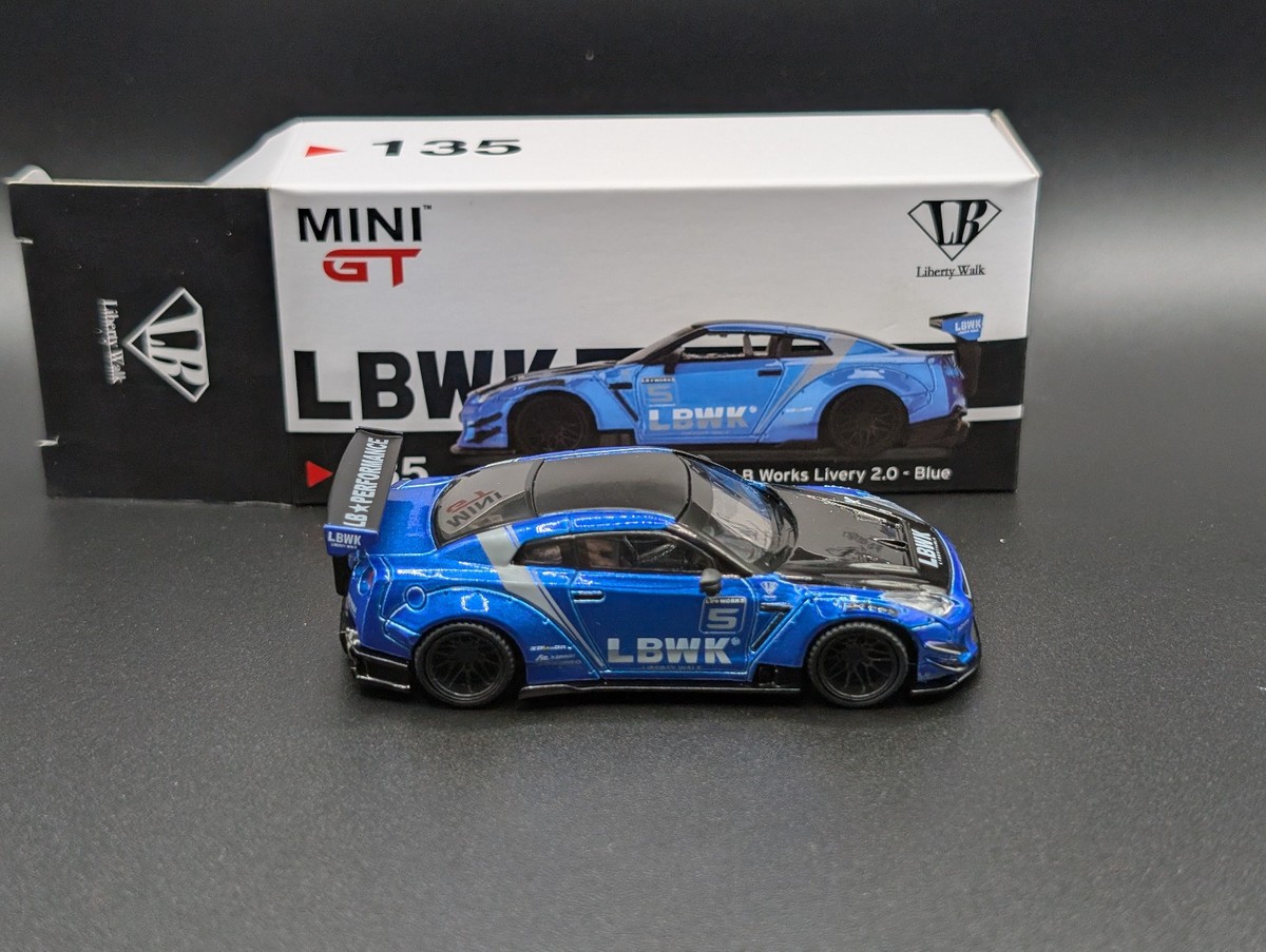 1:64 MINI GT LB WORKS Nissan GTR LB Works Livery 2.0 Blue #135 RHD