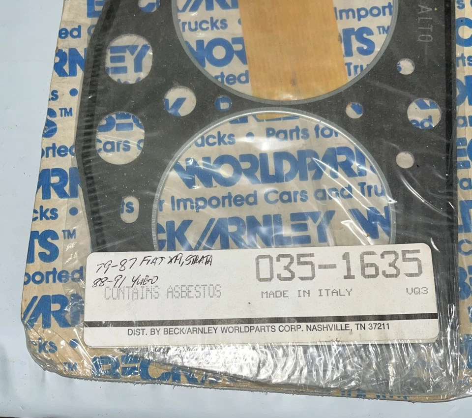 Beck/Arnley 035-1635 Head Gasket Fit 79-87 Fiat X1/9,Strada 88-91 Yugo 4 Cyl - Image 2 of 2