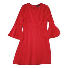 Lulus Dress Womens Size XS Red Center of Attention Flounce Bell Sleeve Valentine
