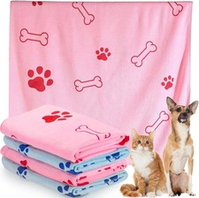 4 Pcs Dog Towels for Drying Dogs Puppy Towel Bulk Microfiber Absorbent Towel Pet