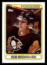  19 Rob Brown Hockey Penquins Topps 1990 Sports Trading Card 