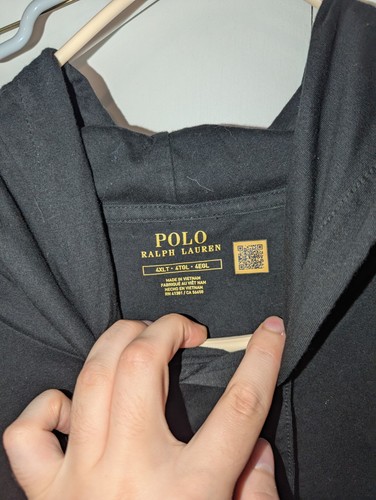 Polo Ralph Lauren Hooded Shirt Mens Size 4XLT Black Lightweight Jersey Hoodie - Picture 8 of 13