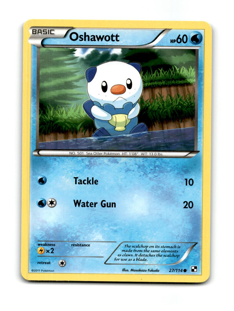Oshawott 27/114 Common Black & White Pokemon Near Mint ~01691