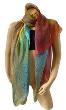 Womens Sheer Lightweight Bohemian Boho Tribal Colorful Print Scarf