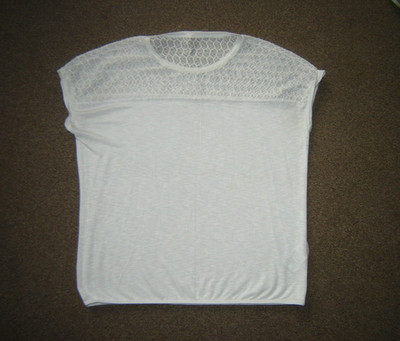 Street One Shirt edel Spitze Weiß Gr. 44 Gummisaum Viskosemischung Sehr gut TOP!