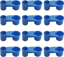 12Pcs Automatic Bird Water Feeder Cup Poultry Cage Drinker Blue Set