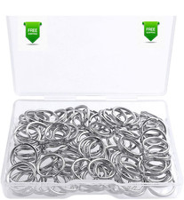 100 Pcs Split Ring, Small Key Rings Bulk Split Keychain Rings