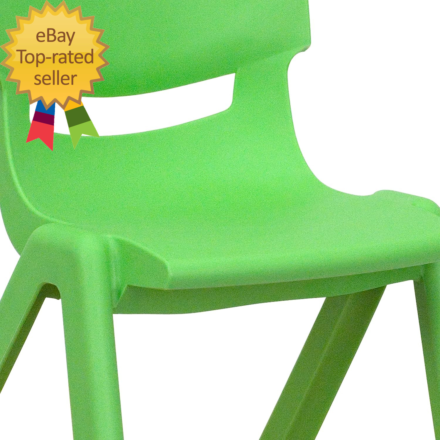 Whitney 2 Pack Green Plastic Stackable School Chair with 12" Seat Height