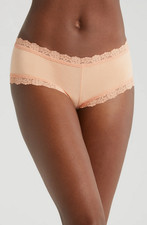 Hanky Panky Supima Cotton Boyshorts Panties, Apricot Glow, Size M