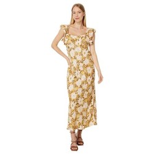 New Madewell Angelina Floral Sleeveless Yellow Tan Maxi Slip Dress Size 00 NWT