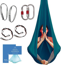 Aerial Silk Yoga Hammock  Swing for Home, Inversion Exercises, Starter Kit for