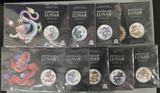 2024 Australian $1 Lunar Series III Year of the Dragon Silver - COMPLETE set 9 X