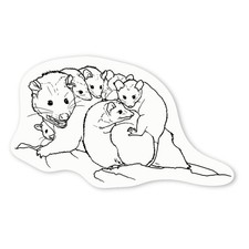 Aufkleber Sticker "Opossum mit Joeys" (DW032102)