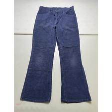 VTG 1980s Levi  s 646 Flared Corduroy Trousers Navy Cotton 36W x 31L