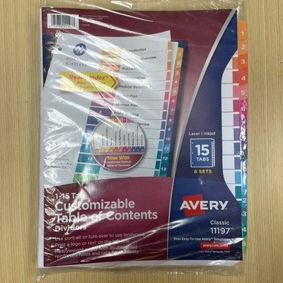 Avery Ready Index 15 Tab Binder Dividers (11197)