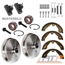 2x BREMSTROMMEL +BACKEN +BREMSZYLINDER+RADLAGER HINTEN FÜR FORD FIESTA MAZDA 121