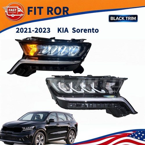 Headlight For 2021-2023 Kia Sorento Driver/Passenger 92101-R5020 LED Black Trim - $498.00