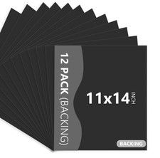 Somime 12 Pack Black Backing Boards, 11x14 Uncut Mats Matboards