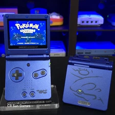 Blue Nintendo Game Boy Advance GBA SP IPS Adjustable Brightness - Kyogre