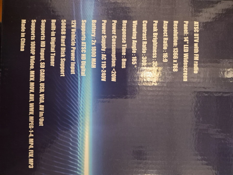 NEW! beFree Sound Portable Rechargeable 14 Inch LED TV - Image 3 of 4