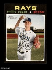 2020 Topps Heritage #43 Emilio Pagan Rays 8 - NM/MT