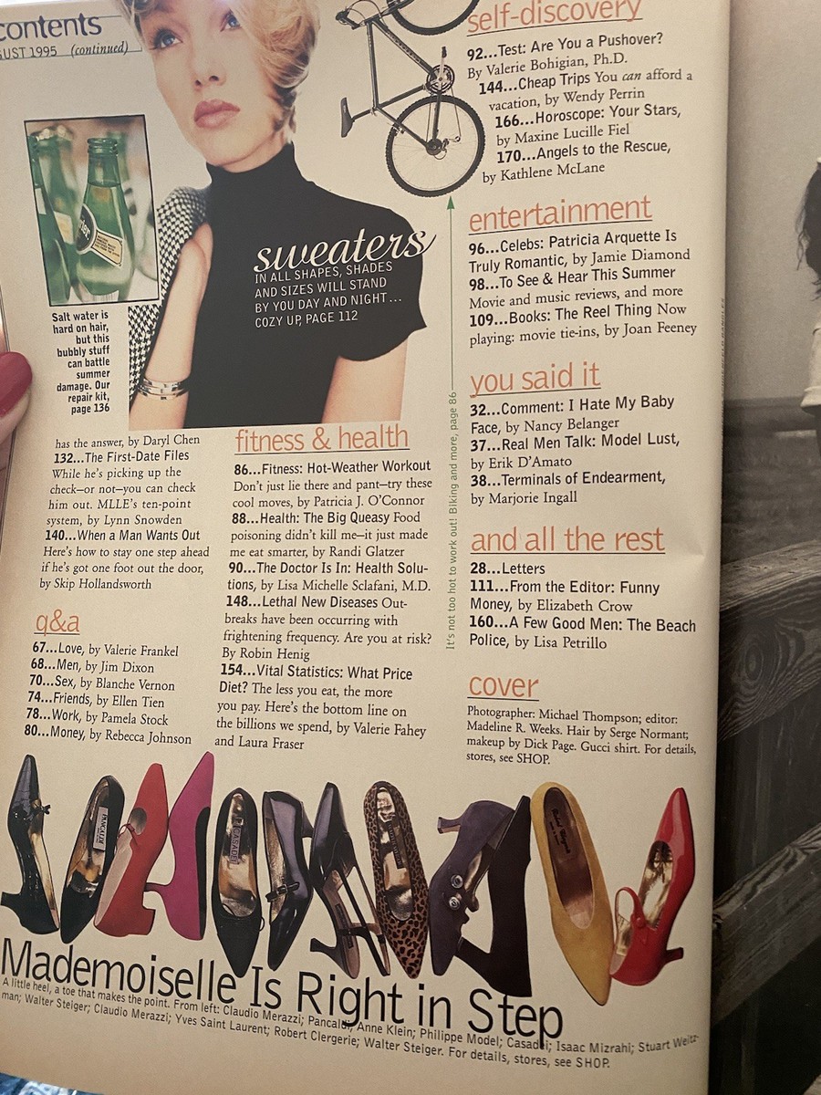 Vintage Mademoiselle Magazine, August 1995, 90s Styles, 90s