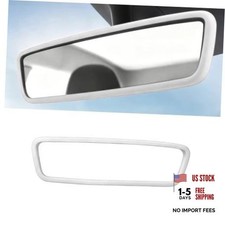 Car Rear View Mirror Protector Frame, Silicone Auto Rearview Edge White