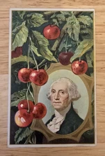 Patriotic Vintage Postcard George Washington Birthday Gold Trim Embossed Posted