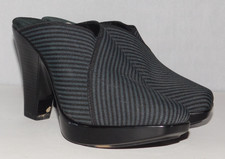 ZAPATO SAN MIGUEL CONFORT TACONES MULA COMBATE RESISTENTE NEGRO GRIS RAYAS talla 38 EE. UU. 6