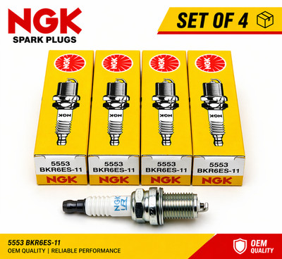 NGK 5553 BKR6ES-11 Spark Plugs Set of 4 OEM Genuine Fits Honda Toyota Acura Lexu