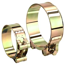 Hose Clamps-Clips yellow zinc plated Heavy Duty T Bolt Exhaust 17mm to 304mm