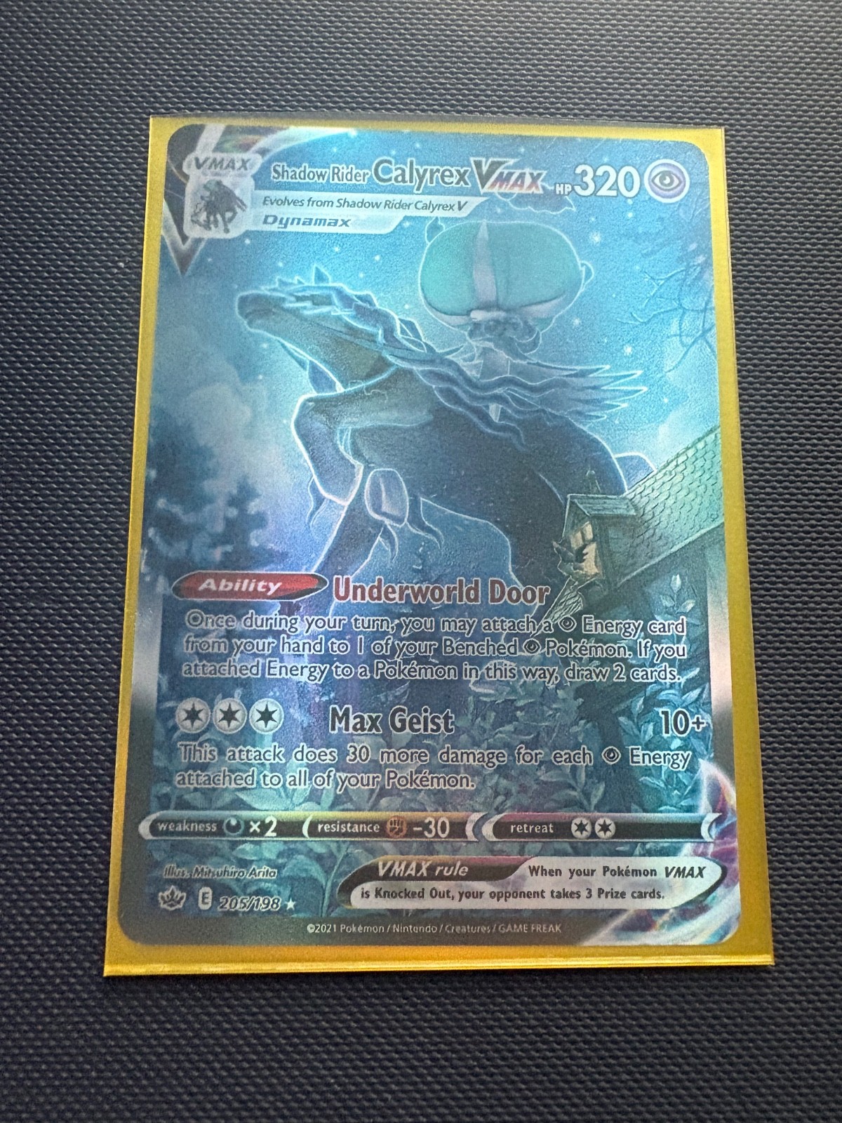 Shadow Rider Calyrex VMAX 205/198 Alternate Art Secret Rare Chilling Reign Pokem