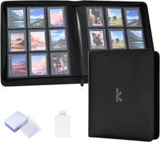 Top Loader Binder, Holds 288 Top Loaders, Include 18 Top Loaders and 100 Tabbed 