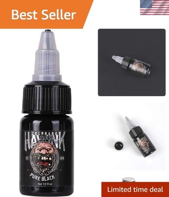 High Quality Pure Black  Tattoo Ink 15ml - Non-Fading & Sterilized