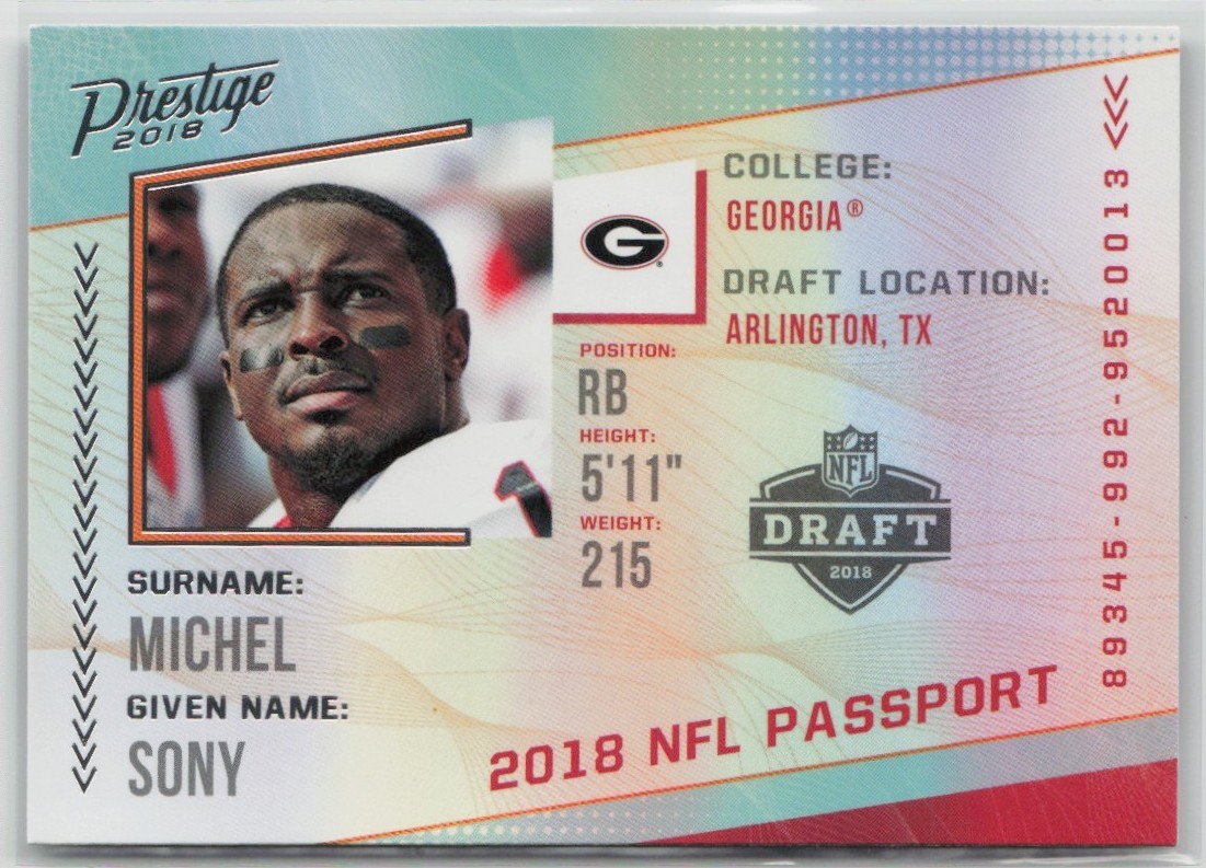 2018 Panini Prestige NFL Passport Sony Michel RC #PP-SM Georgia Bulldogs