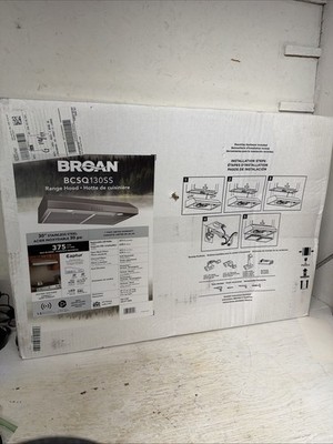 Broan-NuTone BCSQ130SS Three-Speed, 375 Max Blower CFM, 30-Inch, Stainless Steel