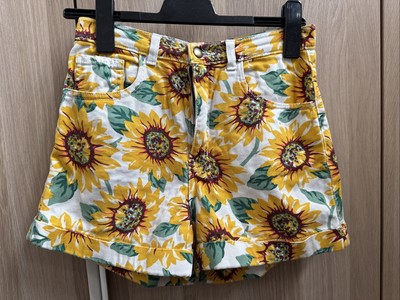 American Apparel Damen Denim Shorts Sonnenblumen Made in USA Gr. 28/29 Sommer