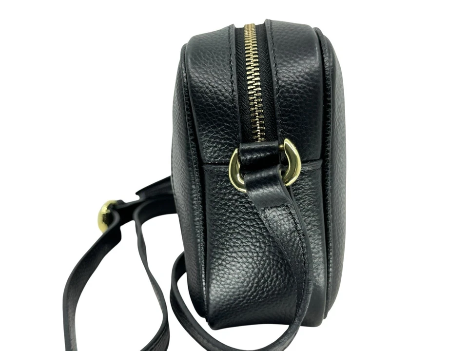 Gucci Soho Disco Cierre de Cremallera Bandolera Cuero Negro Cartera Bolso de Mano Cartera Foto 4 de 4