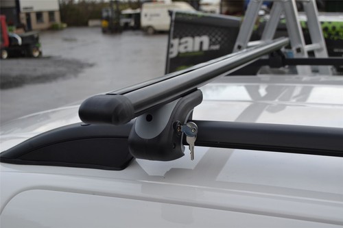 Roof Locking Cross Bars + T Pieces To Fit Vauxhall Opel Vivaro C 2019+ BLACK - Picture 8 of 12