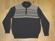 Weatherproof Vintage  Men's Grey Cotton Nordic 1/4 Zip Sweater  XL EUC