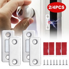 2/4Set Ultra Thin Cabinet Magnetic Catch Adhesive Latch Cupboard Drawer Closures