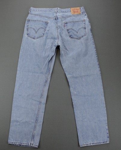 Levis 505 Jeans Mens 36x32 Blue Regular Fit Mid Rise Straight Leg Actual 36x31 - Picture 10 of 10