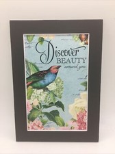 New Handmade 5x7 Matted Inspirational Quote Nature Bird Free Ship 229
