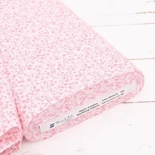 Threadart Cotton Quilting Fabric By The Yard - Vintage - Tiny Pink Flowers